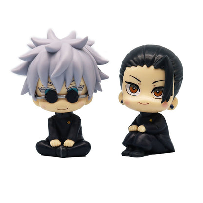 Novo conjunto de 5 peças Jujutsu Kaisen Cute Yuji Itadori Gojo Satoru Q Ver. Bonecos de Ação de PVC Figuras de Anime Modelo Brinquedos Coleção Boneca Presente