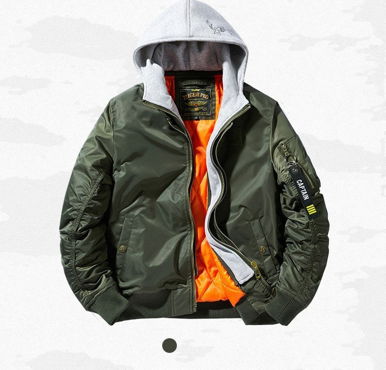 Winter Thick Hooded Bomber Jacket Men Military Windbreaker Multi-pocket Air Force Coats Male Autumn Streetwear Baseball Jackets