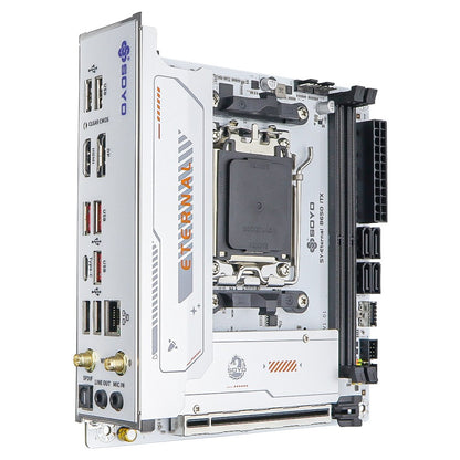 Placa-Mãe Mini SOYO B650ITX AMD AMD Ryzen AM5 DDR5 Suporta Processadores CPU 7000 8000 9000 Pcie5.0x16 Pcie4.0x4 M.2 ARGB WIFI6