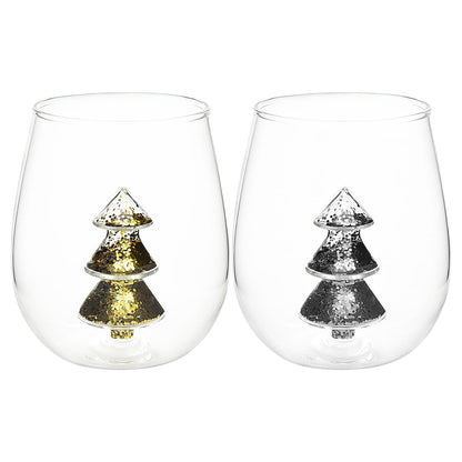 Óculos de Natal Copos Antiderrapante Árvore de Natal Dentro Caneca Taças de Vinho Xícaras de Café Beber Café Leite Caneca Presente para Amantes
