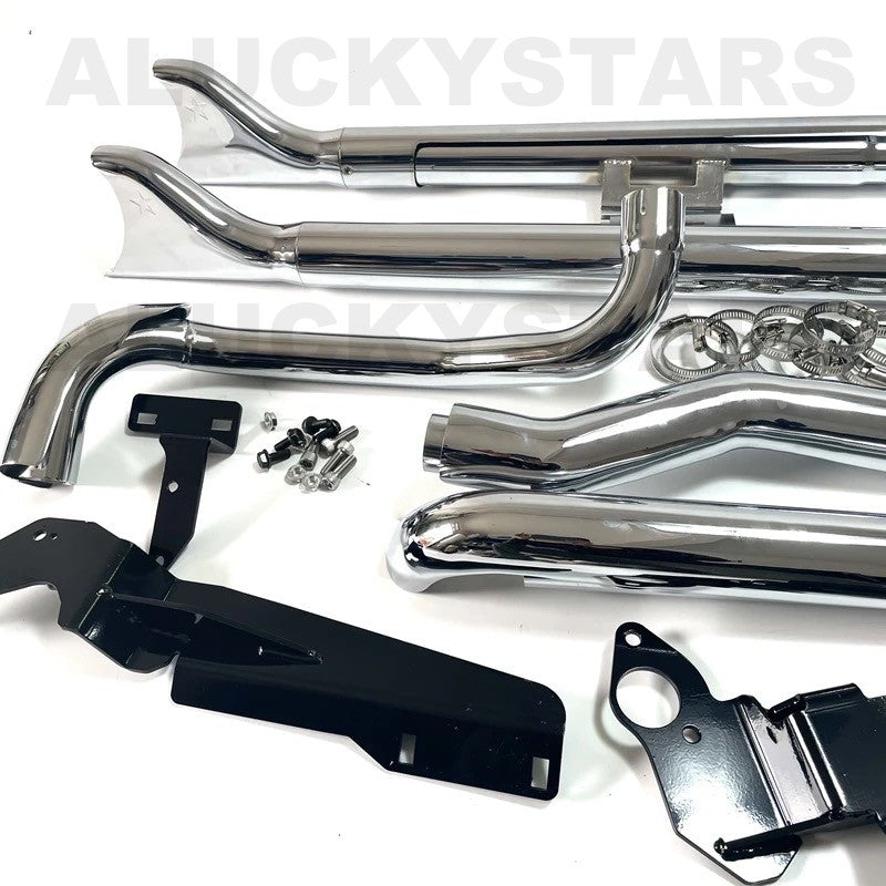 Motorcycle Fishtail Exhaust System Muffler Exhaust Pipe For Harley Softail Classic Heritage Deluxe Street Bob Silm 18-25