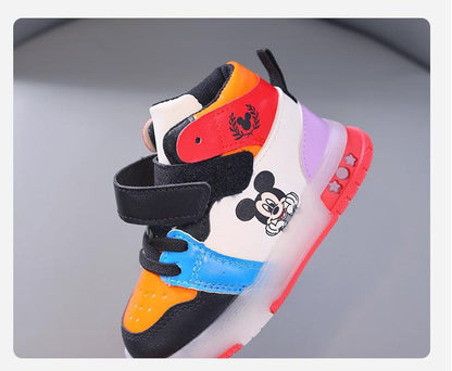 Minnie Pattern Children's Sneaker New Style Popular Design Baby Boys Girls Led Lighting Shoes Autumn Kids Casual Sports Shoes