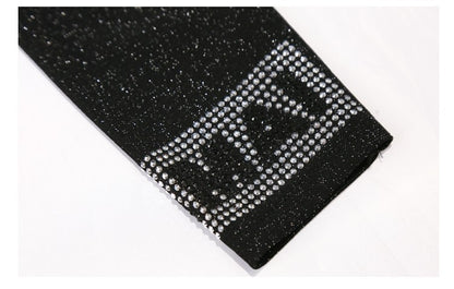 2025 European Station Long Sleeve Women Tees Autumn Winter New Stand collar Hot Diamond T Shirt Fashion Slim Mesh Tops