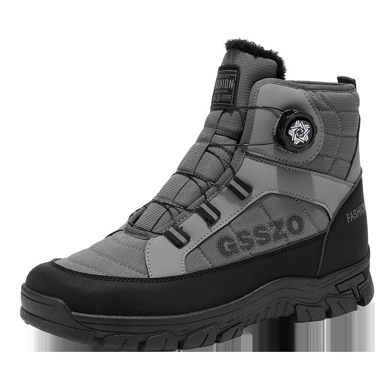 Winter New Swivel Buckle Fleece Waterproof Snow Boots Outdoor Non-slip and Wear-resistant