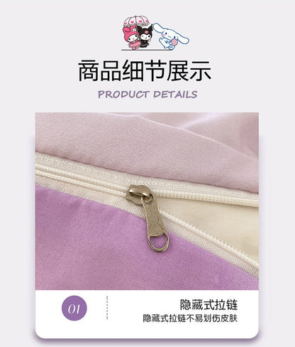 New Sanrio Hello Kitty Bedding Set Cotton Kuromi Melody Bedding Double Pillowcase Bed Linens Girl Dorm Bedclothes Home Textile