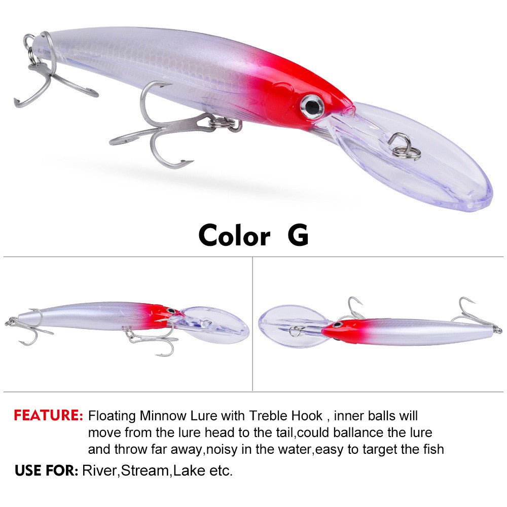 Isca Artificial Flutuante Minnow 32g 50g 75g Isca de Pesca Longa Arremesso Água Salgada Robalo Iscas Duras Minnow para Pesca de Robalo