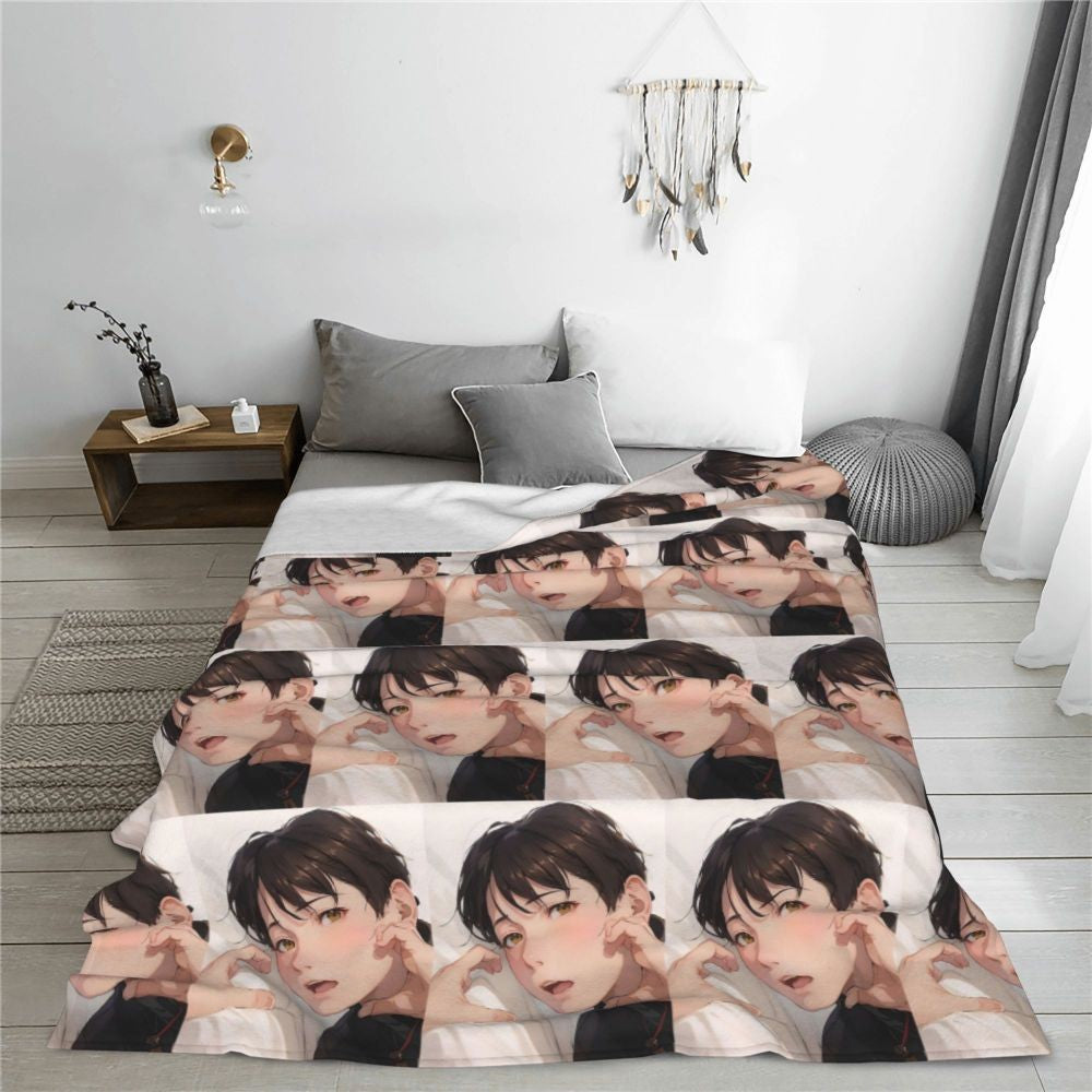 Cha EunWoo Kpop Astro Blankets Soft Warm Flannel Throw Blanket Cover for Bed Living room Picnic Travel Home Sofa