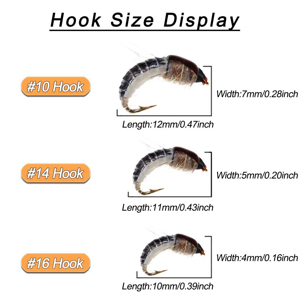 Iscas de Pesca-6/9 Peças/Caixa Ninfa Realista Isca de Camarão para Pesca de Truta Isca Artificial