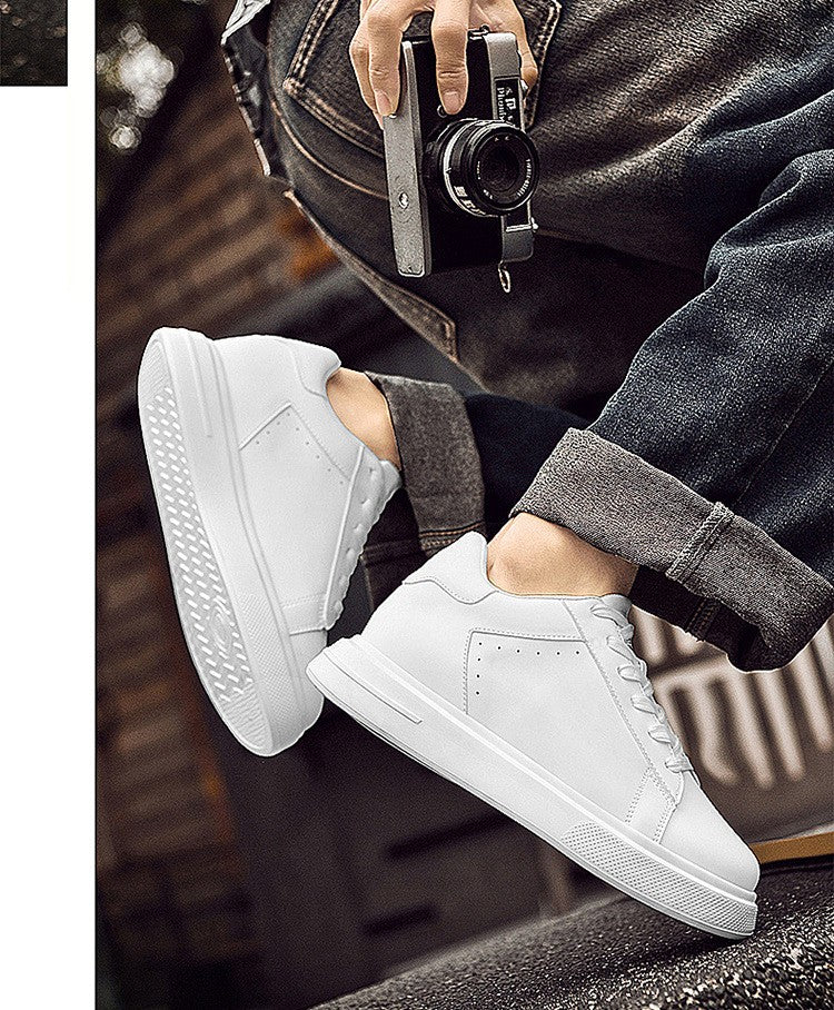 Sneakers Man Elevator Shoes White Black Taller Shoes Men Leisure Fashion Sports Increasing Shoes Increase in Height 6-10Cm