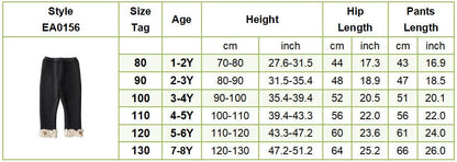 Girls Slim Fit Leggings Kids Cozy Fleece Lined Winter Pants with Decorative Lace Edging Children Outdoor Wear Clothing