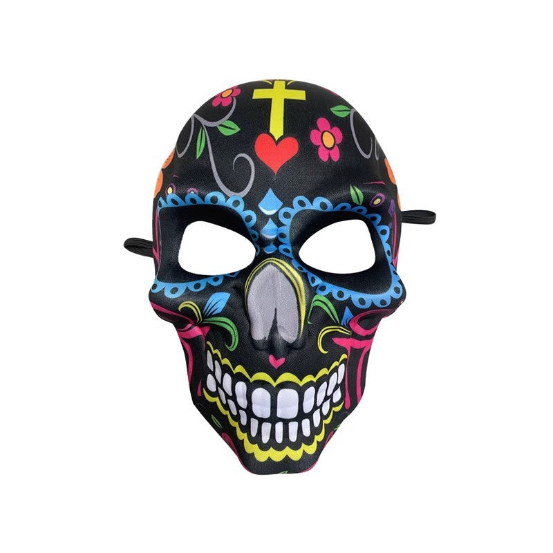 2023 Masks Mexican Day of The Dead Skull Mask Cosplay Halloween Skeletons Print Masks Dress Up Purim Party Costume Prop
