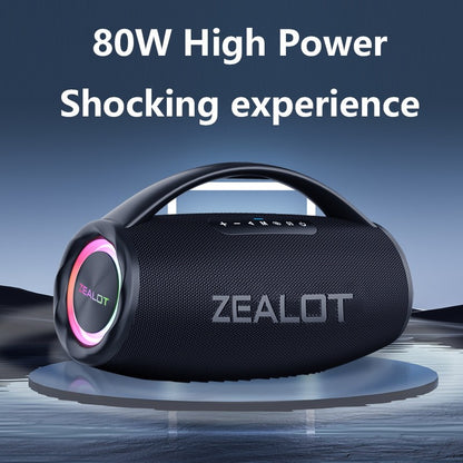 Alto-falante sem fio ZEALOT S97 80W, Subwoofer portátil para uso externo, Qualidade de som Hifi, Emparelhamento duplo, Carregamento rápido, 16000mAh.