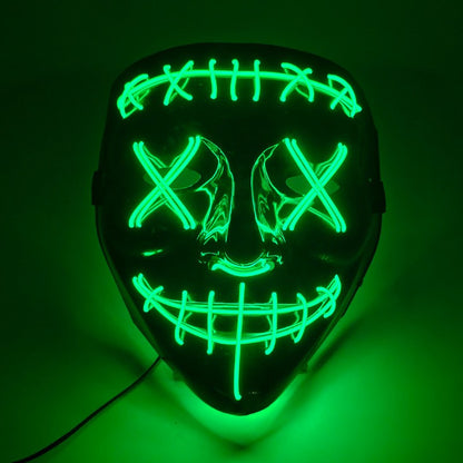 1 pcs Attractive Neon EL Wire Mask  More Colors For Choice Luminous LED Purge Mask Adult Cosplay Prop For Night Glow In The Dark