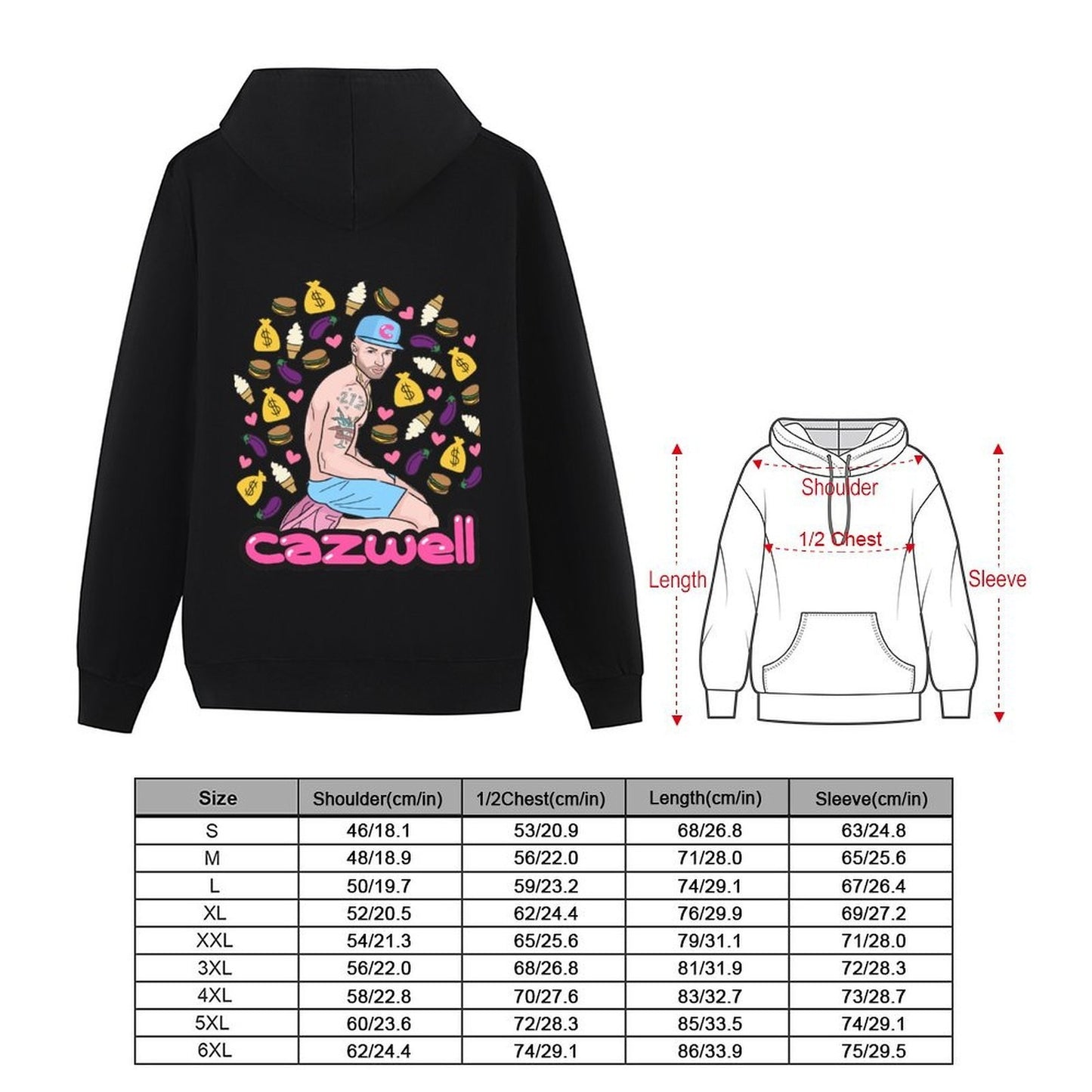 Cazwell by HeyRooney! Hoodie korean clothes hooded shirt men's clothes graphic t shirts men hoodie men