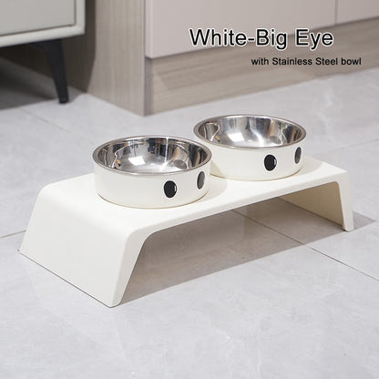 Tigelas Elevadas para Cães Suporte Alto com Tigelas Duplas de Aço Inoxidável para Alimentos e Água para Cães e Gatos de Pequeno, Médio e Grande Porte