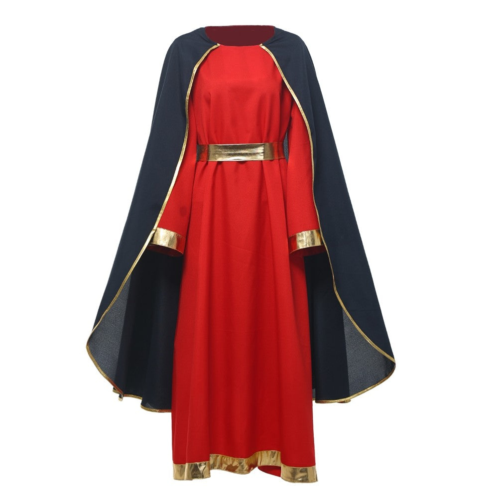Halo Virgin Mary Costume Halloween Women Nativity Christmas Suit Biblical Costume