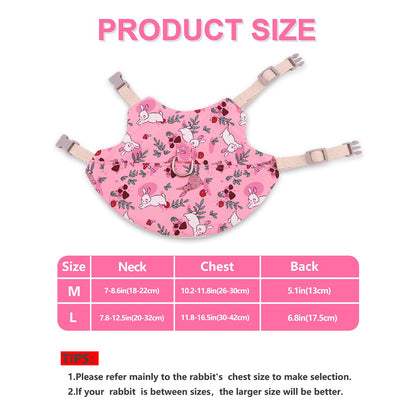 A Set of Stylish Printed Breathable Pet Rabbit Chest and Back for Outdoor Use