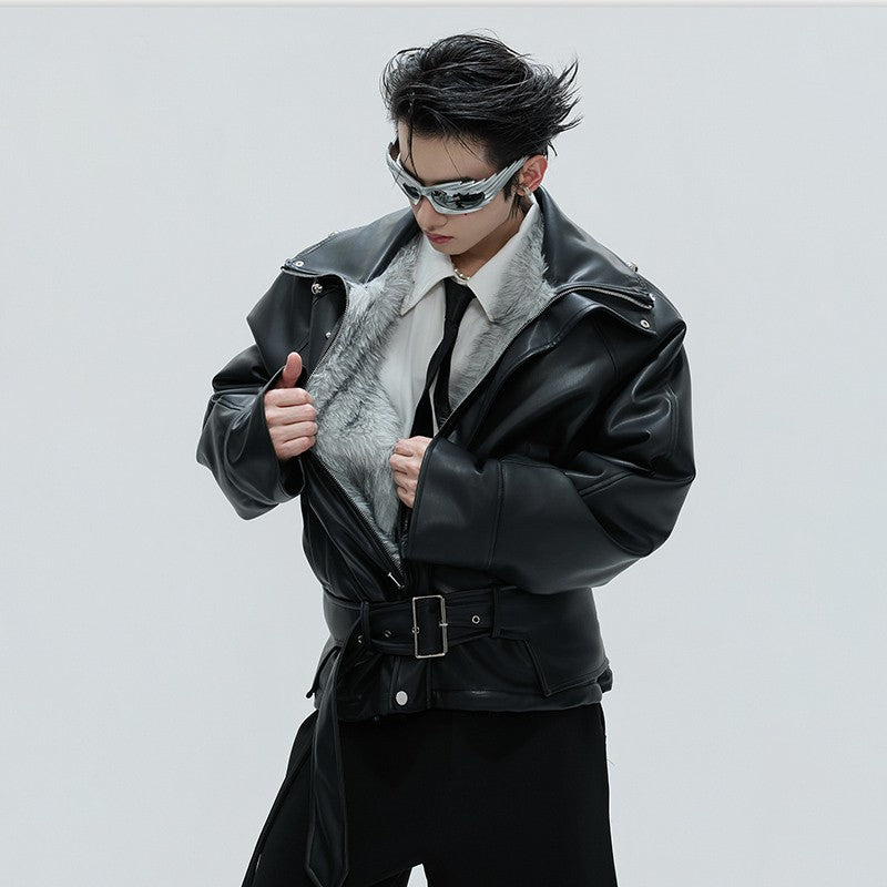 LUZHEN Winter Fashion High Quality Reversible Design Fur Liner Warm Leather Parka Men Original 2025 New Niche Padded Coat JY4797