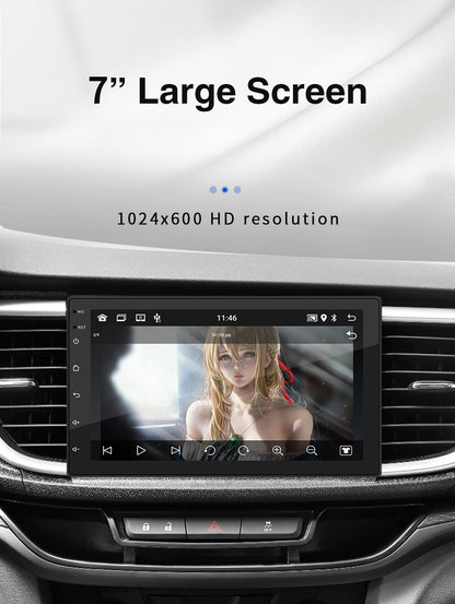 BQCC 7" Quad Core RAM ROM 2GB 32GB Android 13 ASP 16EQ WIFI GPS Navegação Rádio Automotivo Mirrorlink Carplay Car Palyer Para Universal