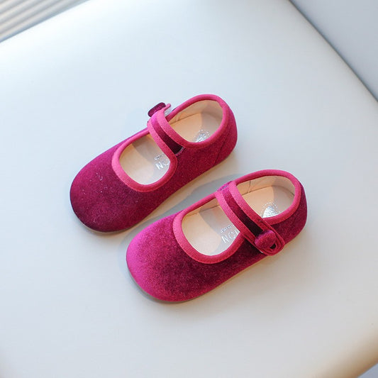 2025 Princess Flat Shoes for Baby Girls Kids Autumn Vintage Soft-sole Flatties with Low-cut Uppers Children Flats
