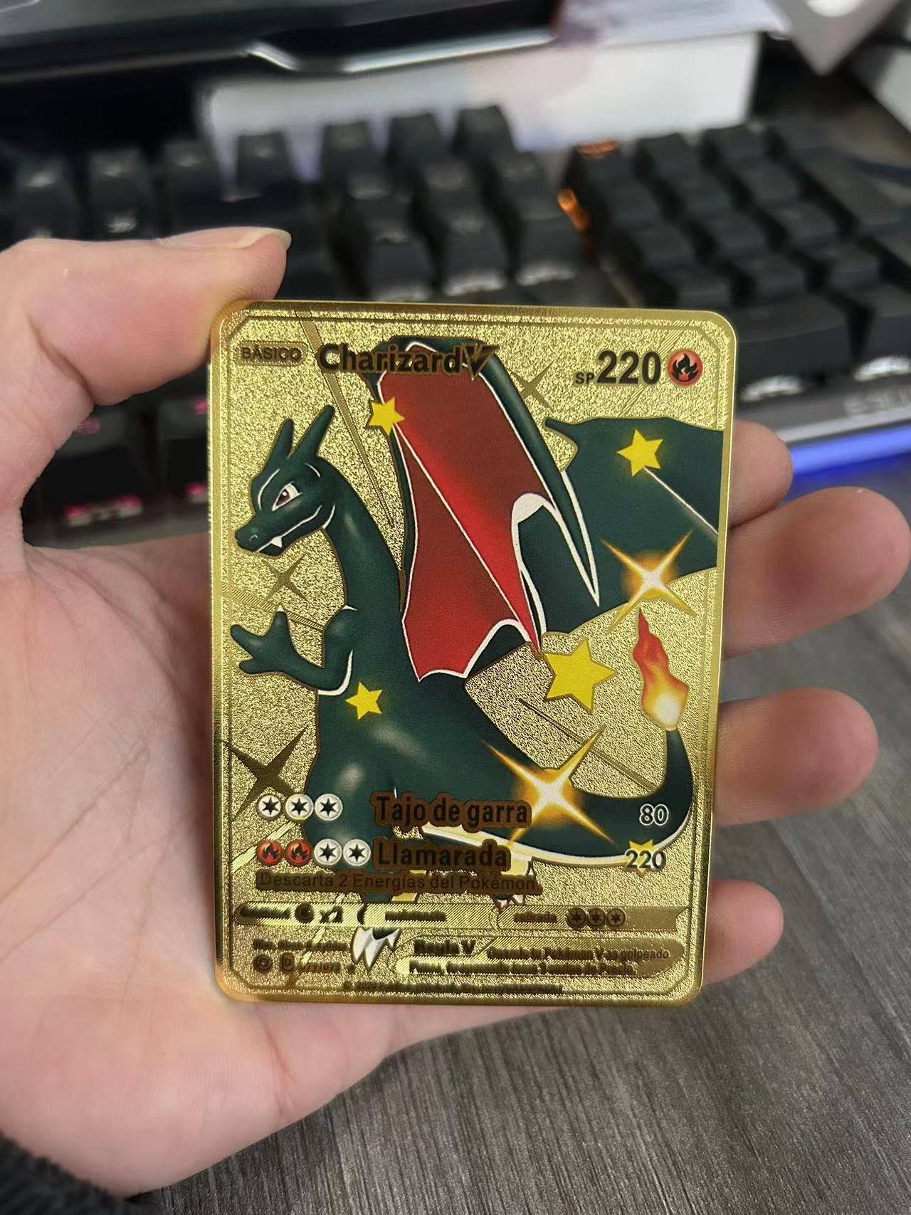 Cartas Pokémon Espanhol Cartas Metálicas Pokémon Cartas de Ferro Pokémon Mewtwo Pikachu Gx Charizard Vmax Cartas Pokémon Vmax