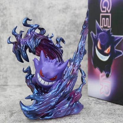 Estatueta de Pokémon Gengar de 18cm, Modelo de Ação de Anime, Estátua Colecionável para Exibição, Presente de Halloween, Natal e Aniversário