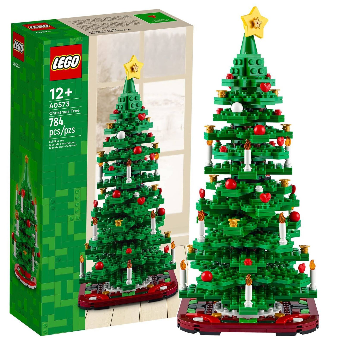 LEGO Árvore de Natal 2 em 1 para Reconstruir 40573 Kit de Blocos de Montar Brinquedos para Crianças a Partir de 12 Anos Presente de Aniversário Natal (476 Peças)