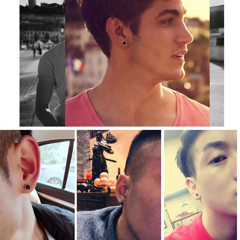 Andara Personalized 925 Silver Earrings Men'S Single Earrings Street Punk Hip-Hop Jewelry