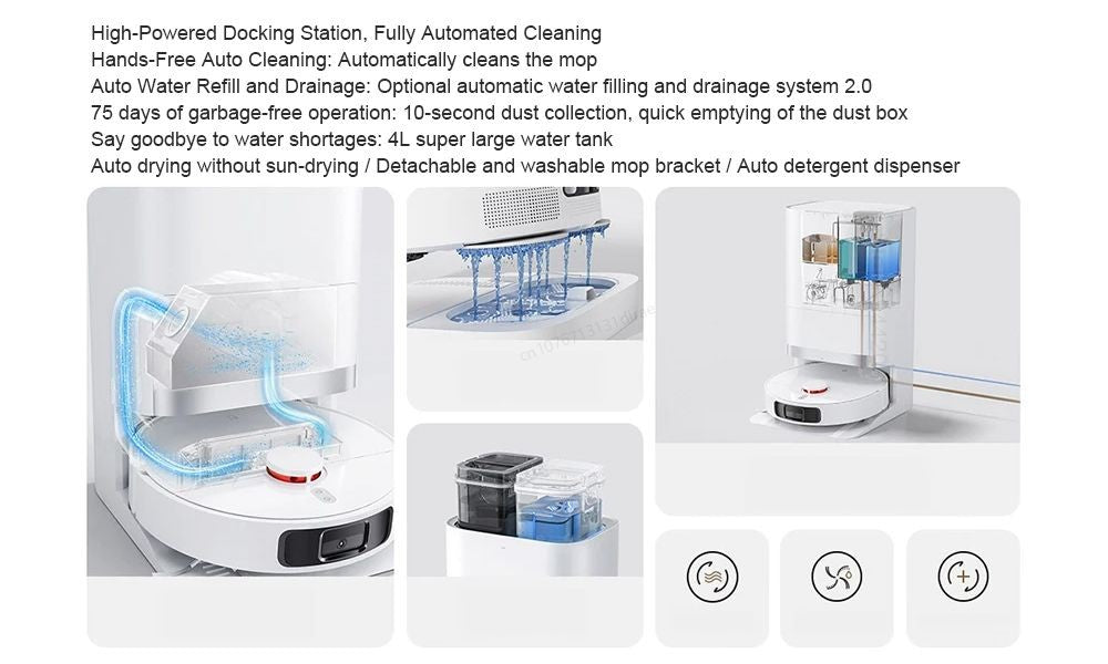XIAOMI MIJIA Smart OMNI Robot 2 Vacuum Cleaners Mop Collection Self Cleaning Doc Empty Dust 75 Days of Continuous Garbage Collec
