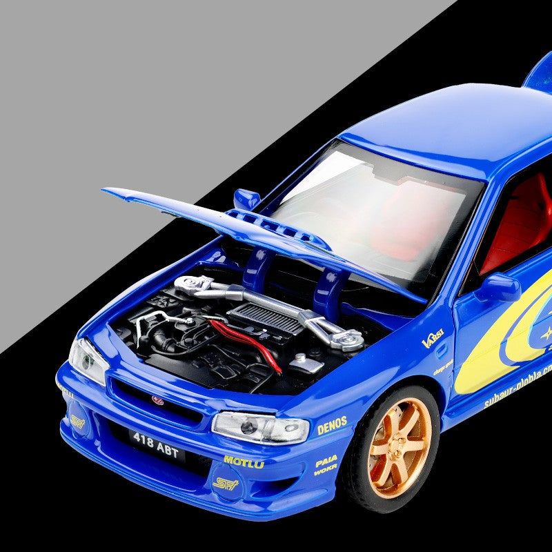 JDM 1/32 Subaru Impreza WRX STI Rally Supercar Diecast Model Alloy Metal Car Children's Toy Car Miniature Mini GT Holiday Gifts