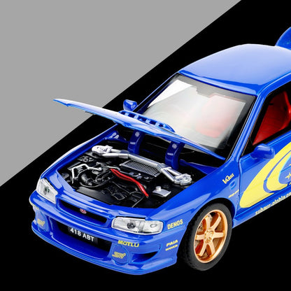 JDM 1/32 Subaru Impreza WRX STI Rally Supercar Diecast Model Alloy Metal Car Children's Toy Car Miniature Mini GT Holiday Gifts