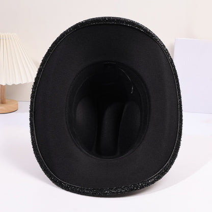 Fashionable gold party cool jazz hat sequins for boys and girls performing ball top hat personalized cowboy hat