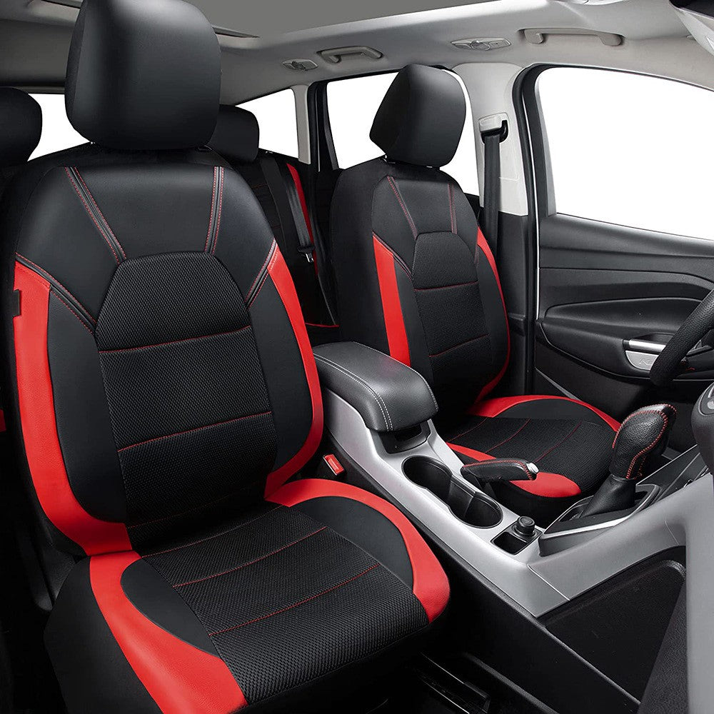 9 Pieces/set Car Seat Cover Car Leather Breathable Fabric Universal Pu Leather Car Seat Cushion Front And Rear Seat Full Protect