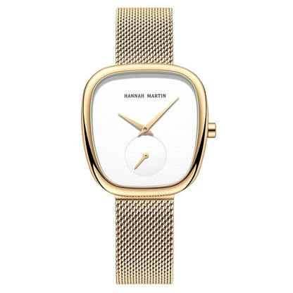HANNAH MARTIN Brand Original Luxury Women Watch Rose Gold Fashion Stainless Steel Quartz Movement Waterproof Women Dress Watches