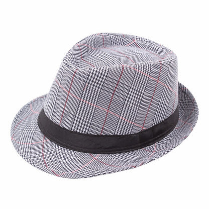 Check Fedora Middle-aged and elderly spring/summer leisure gentleman jazz hat men's artistic sunshade Party Bucket hat