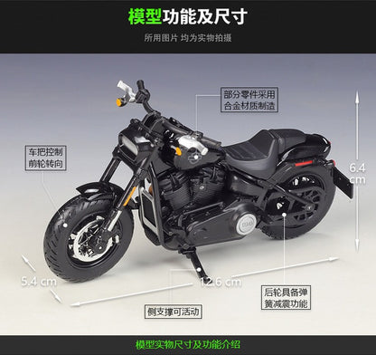 Maisto 1:18 Harley-davidson 2022 Fat Bob 114 Mock-up Alloy Motorcycle Model With Base Finished Toys Gift Collection Accessories