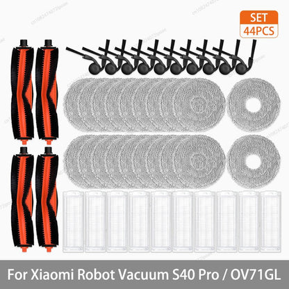 For Xiaomi S40 Pro / OV71GL Robot Vacuum Cleaner Parts Accessories Main Brush Side Brush Hepa Filter Mop Cloth Replacement Spare