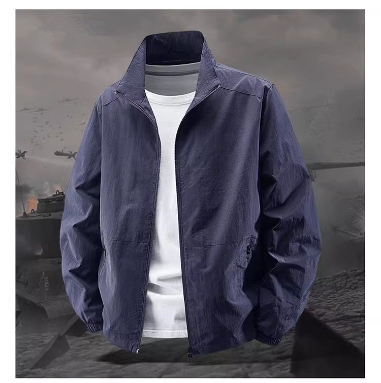 Spring and fall new men's thin jacket, outdoor sports loose Korean casual sports jacket coat.