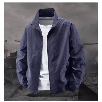 Spring and fall new men's thin jacket, outdoor sports loose Korean casual sports jacket coat.