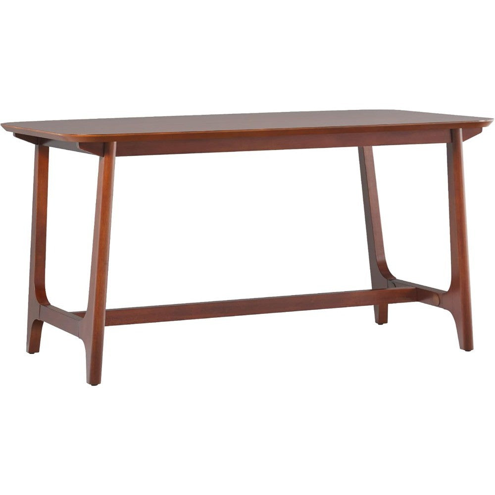 Mid-Century Modern Solid Wood Trestle Base Dining Table, 60 Inch