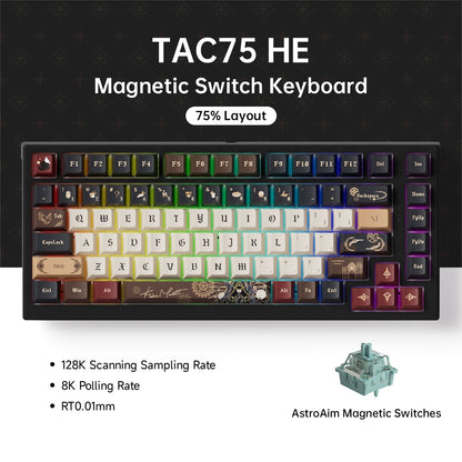 Teclado Gamer AKKO TAC75 HE com Switches Magnéticos 75% Rapid Trigger 0.005mm 8K RGB com Fio Teclado Personalizado para Esports