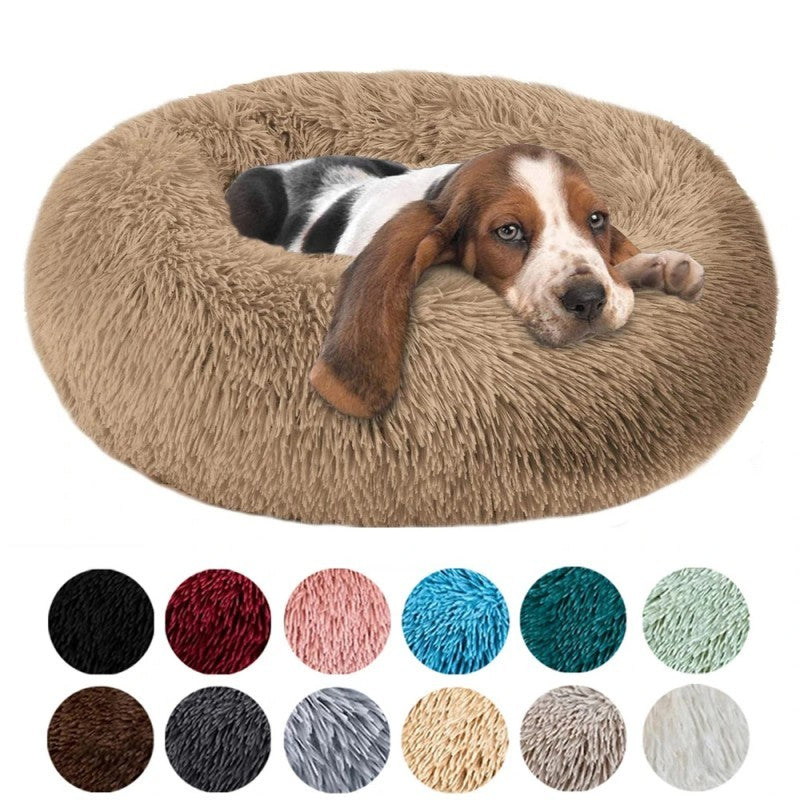 Casa de Cama Redonda para Gatos, Cama Macia de Pelúcia Longa para Cães, Cesta, Produtos para Animais de Estimação, Almofada para Gatos, Tapete para Gatos, Sofá para Dormir, Adequado para o Inverno