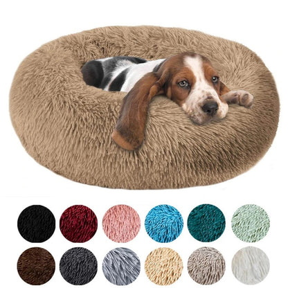 Cama Redonda Para Gatos Casa Macia Pelúcia Longa Ninho Cama Para Animais de Estimação Cesta Para Cães Produtos Para Animais de Estimação Almofada Tapete Animais Sofá Para Dormir Terno Para o Inverno