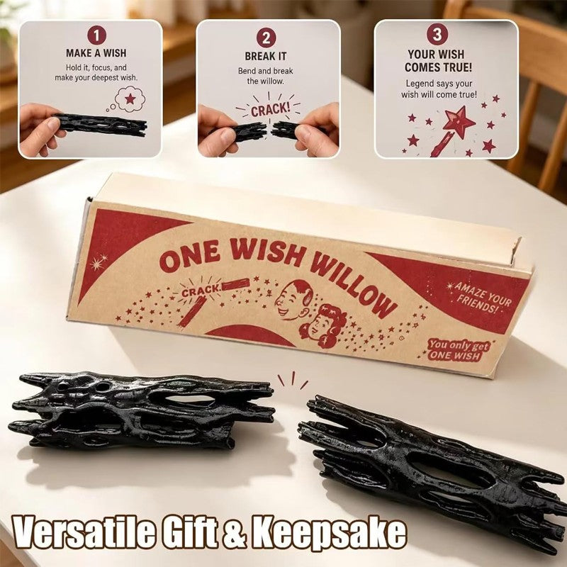 1Pcs Wish Willow Stick with Box, 3D Printed Wishing Willow Wish-Making Snap Stick, Breakable Magic Lucky Charm for Spiritual