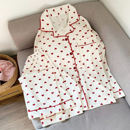 Cartoon Dog Letter Plaid Print Pajama Sets for Women Plus Size Sweet Cute Harajuku Style 2PC Set Sleepwear Autumn New Homewear