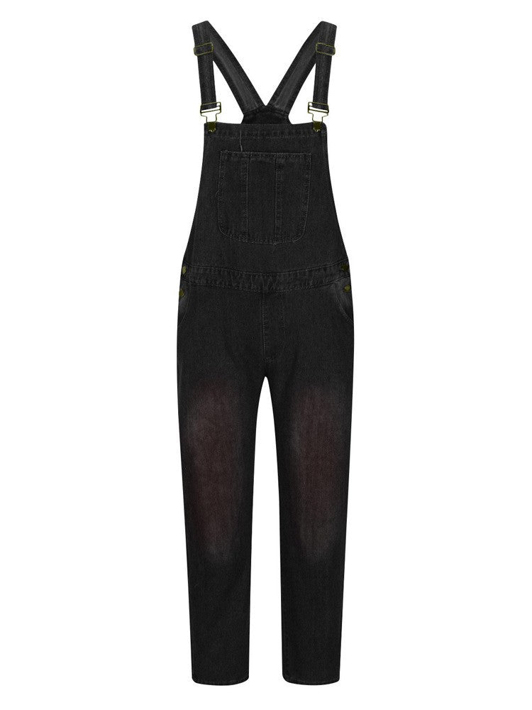 Calça Jeans Masculina Reta Larga Estilo Americano Vintage Macacão de Trabalho Casual