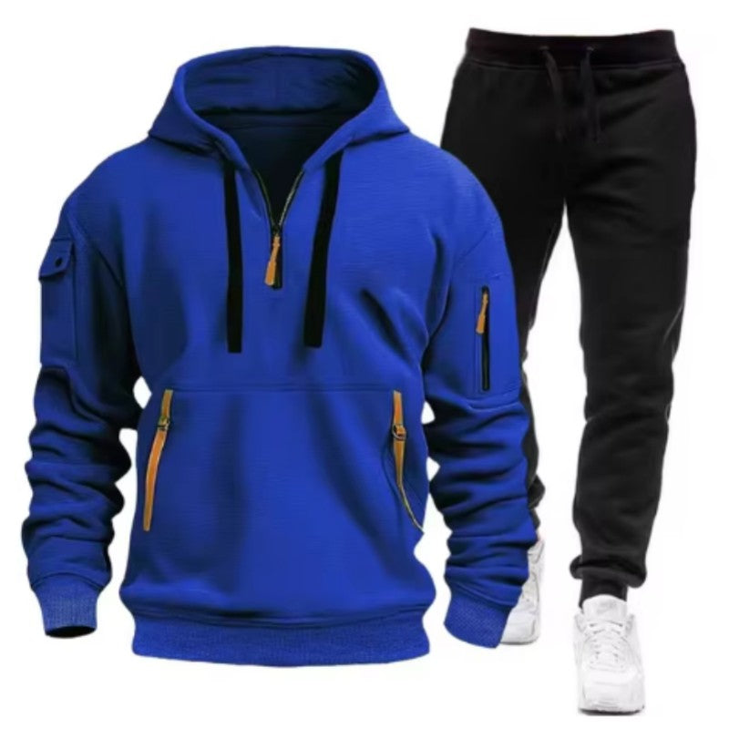 Men Tracksuit Casual Joggers Hooded Sportswear Jackets And Pants 2 Piece Sets Hip Hop Running Sports Suit S-XXXL