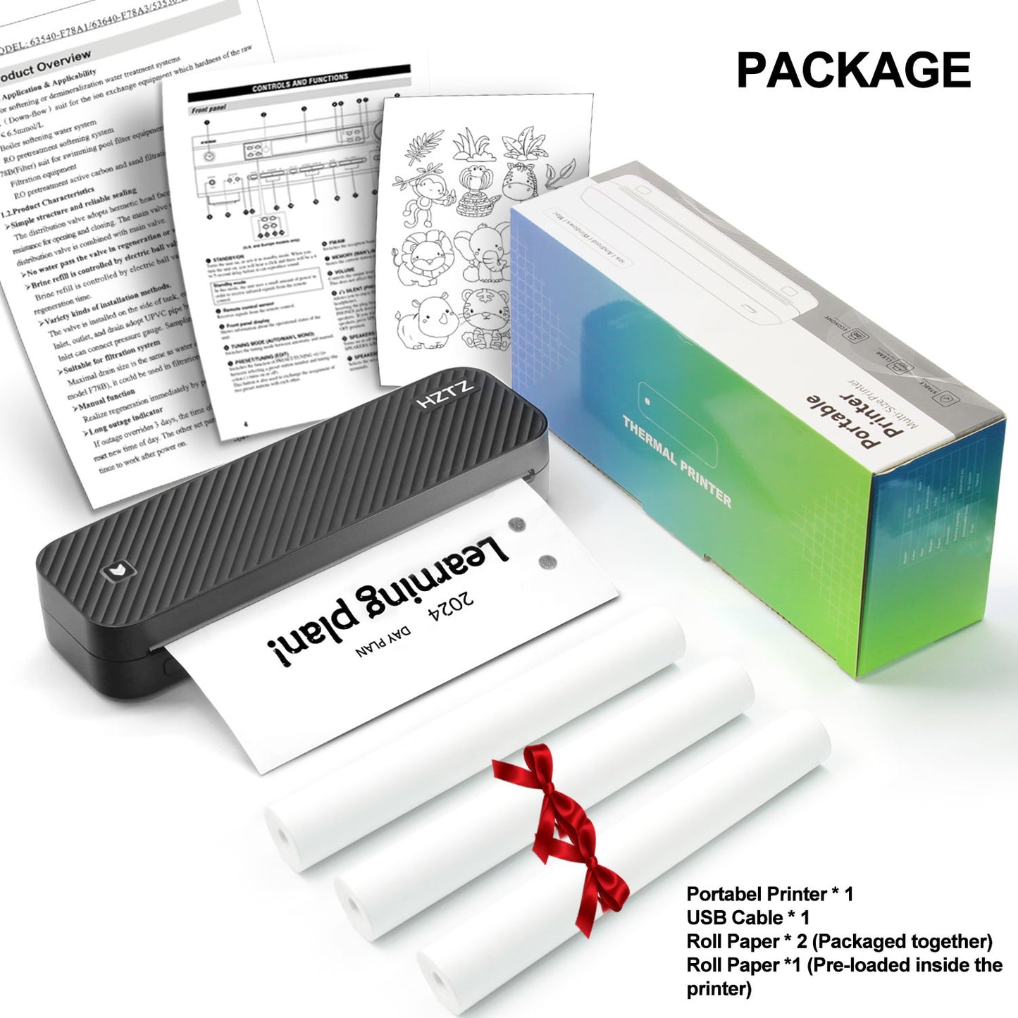 Impressora Térmica Portátil Sem Tinta A4 Bluetooth PDF Excel Word para Impressão de Documentos com Rolo de Papel para Trabalho de Escritório Casa Escola