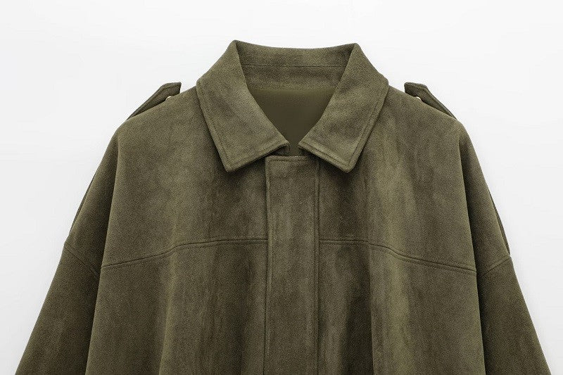 MUJER 2025 Suede Bomber Jackets for Women Outerwears Oversized Jacket Woman Streetwear Zip Women's Coats Padded Varsity Jackets