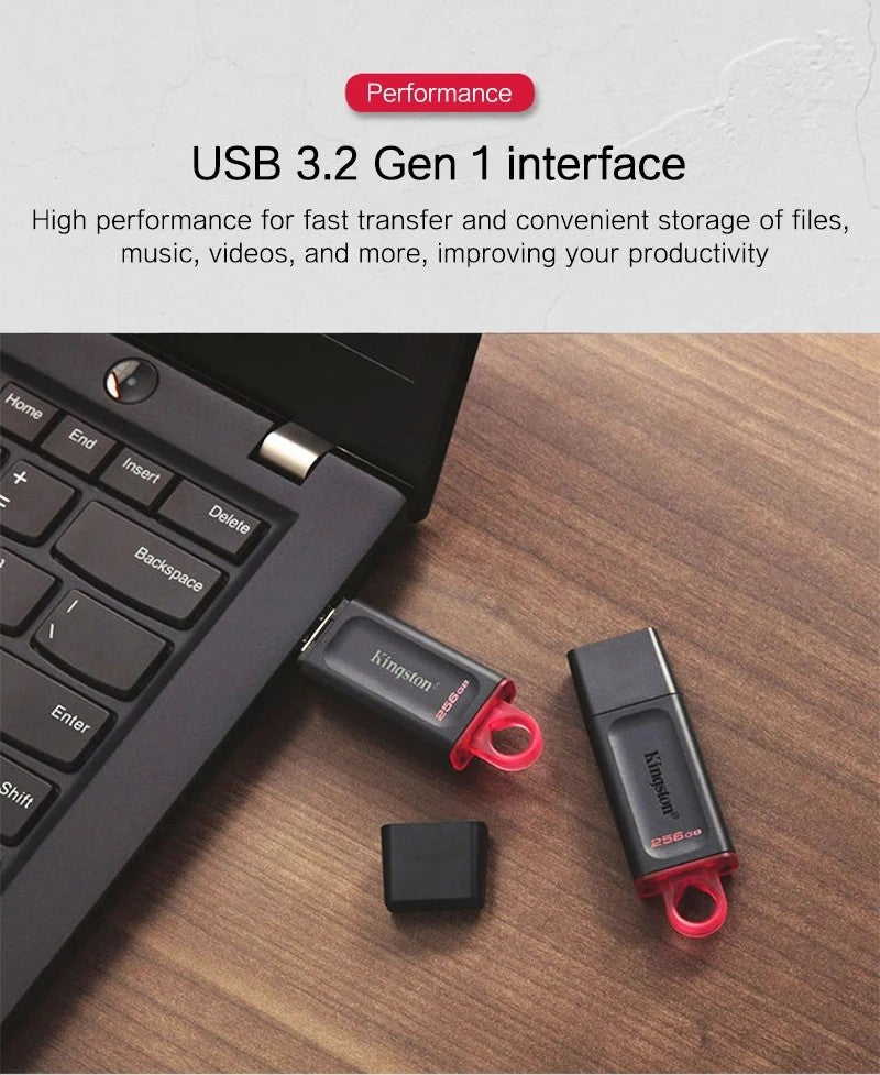 Kingston Pen Drives USB Flash Drive 64g Memory Stick 3.2 128g Compacto Durável Pendrive CLE USB 3.2 Flash Disk Mini Chave Usb 256GB